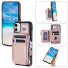 For iPhone 11 Zipper Card Slots RFID Phone Case(Rose Gold) - 1