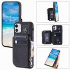 For iPhone 11 Zipper Card Slots RFID Phone Case(Black) - 1