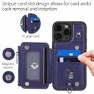 For iPhone 13 Pro Max Zipper Card Slots RFID Phone Case(Blue) - 4