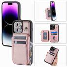 For iPhone 13 Pro Max Zipper Card Slots RFID Phone Case(Rose Gold) - 1