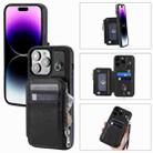 For iPhone 14 Pro Zipper Card Slots RFID Phone Case(Black) - 1