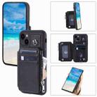 For iPhone 15 Zipper Card Slots RFID Phone Case(Black) - 1