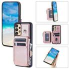 For Samsung Galaxy A53 Zipper Card Slots RFID Phone Case(Rose Gold) - 1