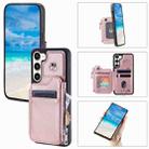 For Samsung Galaxy S23 5G Zipper Card Slots RFID Phone Case(Rose Gold) - 1
