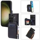 For Samsung Galaxy S23 Ultra 5G Zipper Card Slots RFID Phone Case(Black) - 1