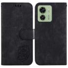 For Motorola Edge 40 Little Tiger Embossed Leather Phone Case(Black) - 1