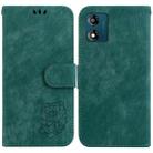 For Motorola Moto E13 Little Tiger Embossed Leather Phone Case(Green) - 1