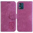 For Motorola Moto E13 Little Tiger Embossed Leather Phone Case(Rose Red) - 1