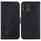 For Motorola Moto G72 Little Tiger Embossed Leather Phone Case(Black) - 1