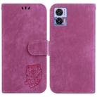 For Motorola Edge 30 Neo / 30 Lite Little Tiger Embossed Leather Phone Case(Rose Red) - 1