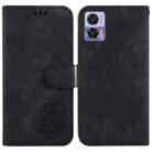 For Motorola Edge 30 Neo / 30 Lite Little Tiger Embossed Leather Phone Case(Black) - 1