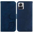 For Motorola Moto X30 Pro 5G Little Tiger Embossed Leather Phone Case(Dark Blue) - 1