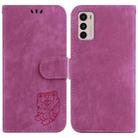 For Motorola Moto G42 Little Tiger Embossed Leather Phone Case(Rose Red) - 1