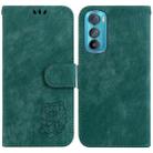 For Motorola Edge 30 Little Tiger Embossed Leather Phone Case(Green) - 1