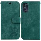 For Motorola Moto G 2022 Little Tiger Embossed Leather Phone Case(Green) - 1