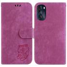 For Motorola Moto G 2022 Little Tiger Embossed Leather Phone Case(Rose Red) - 1