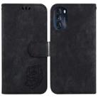 For Motorola Moto G 2022 Little Tiger Embossed Leather Phone Case(Black) - 1