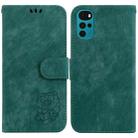 For Motorola Moto G22 Little Tiger Embossed Leather Phone Case(Green) - 1