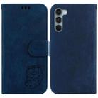 For Motorola Moto G200 5G / Edge S30 Little Tiger Embossed Leather Phone Case(Dark Blue) - 1