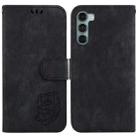 For Motorola Moto G200 5G / Edge S30 Little Tiger Embossed Leather Phone Case(Black) - 1