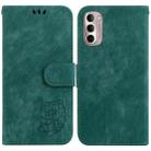 For Motorola Moto G Stylus 4G 2022 Little Tiger Embossed Leather Phone Case(Green) - 1