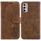 For Motorola Moto G Stylus 4G 2022 Little Tiger Embossed Leather Phone Case(Brown) - 1