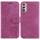 For Motorola Moto G Stylus 4G 2022 Little Tiger Embossed Leather Phone Case(Rose Red) - 1