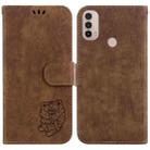 For Motorola Moto E20 / E30 / E40 Little Tiger Embossed Leather Phone Case(Brown) - 1