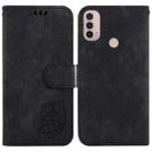 For Motorola Moto E20 / E30 / E40 Little Tiger Embossed Leather Phone Case(Black) - 1