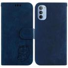 For Motorola Moto G31  / G41 Little Tiger Embossed Leather Phone Case(Dark Blue) - 1