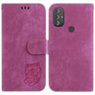 For Motorola Moto G Power 2022 Little Tiger Embossed Leather Phone Case(Rose Red) - 1