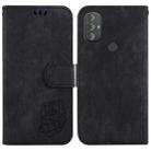 For Motorola Moto G Power 2022 Little Tiger Embossed Leather Phone Case(Black) - 1