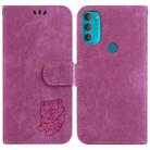 For Motorola Moto G71 5G Little Tiger Embossed Leather Phone Case(Rose Red) - 1