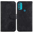 For Motorola Moto G71 5G Little Tiger Embossed Leather Phone Case(Black) - 1