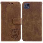 For Motorola Moto G50 5G Little Tiger Embossed Leather Phone Case(Brown) - 1