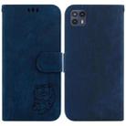 For Motorola Moto G50 5G Little Tiger Embossed Leather Phone Case(Dark Blue) - 1