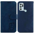 For Motorola Moto G60S Little Tiger Embossed Leather Phone Case(Dark Blue) - 1