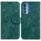 For Motorola Edge 20 Pro Little Tiger Embossed Leather Phone Case(Green) - 1