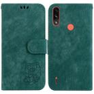 For Motorola Moto E7 Power / E7i Power Little Tiger Embossed Leather Phone Case(Green) - 1