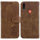 For Motorola Moto E7 Power / E7i Power Little Tiger Embossed Leather Phone Case(Brown) - 1