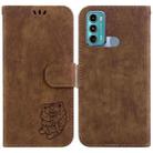 For Motorola Moto G60 / G40 Fusion Little Tiger Embossed Leather Phone Case(Brown) - 1