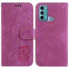 For Motorola Moto G60 / G40 Fusion Little Tiger Embossed Leather Phone Case(Rose Red) - 1