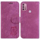 For Motorola Moto G30/G10/G20 Little Tiger Embossed Leather Phone Case(Rose Red) - 1