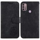 For Motorola Moto G30/G10/G20 Little Tiger Embossed Leather Phone Case(Black) - 1