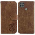 For Motorola Moto G9 Power Little Tiger Embossed Leather Phone Case(Brown) - 1