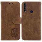 For Motorola Moto G8 Power Lite Little Tiger Embossed Leather Phone Case(Brown) - 1