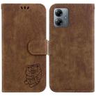 For Motorola Moto G14 Little Tiger Embossed Leather Phone Case(Brown) - 1
