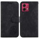 For Motorola Moto G84 Little Tiger Embossed Leather Phone Case(Black) - 1