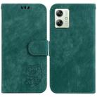 For Motorola Moto G54 Little Tiger Embossed Leather Phone Case(Green) - 1