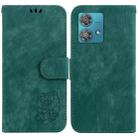 For Motorola Edge 40 Neo Little Tiger Embossed Leather Phone Case(Green) - 1